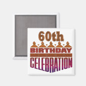 Viering 60e verjaardag cadeaus magneet (Voorkant / Achterkant)