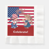 viering Amerikaanse vlag Luncheon Napkin Servet (Voorkant)