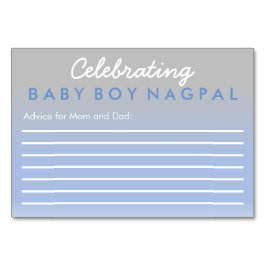 Viering Baby Advies Kaart Ombre Blue Silver