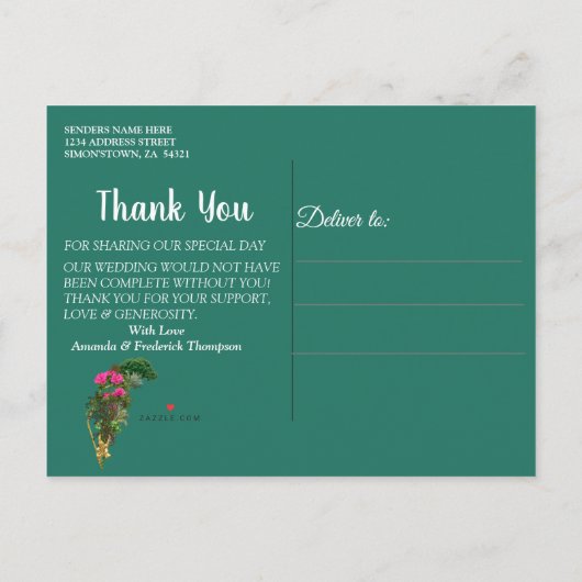 Viering bij het Magische Fantasie Meer Dank U Aankondigingskaart (Achterkant)