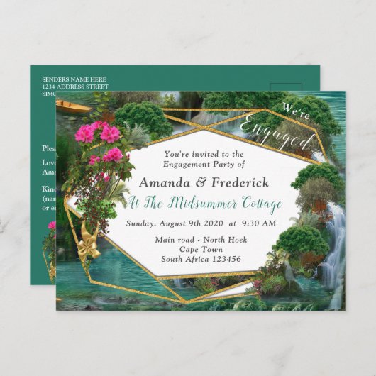 Viering bij het Magische Fantassmeer Uitnodiging Briefkaart (Voorkant / Achterkant)