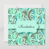 Viering Blauwe & Groene Patroonpartij | DIY-tekst Kaart (Voorkant)