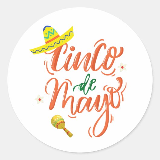viering cinco de mayo ronde sticker (Voorkant)