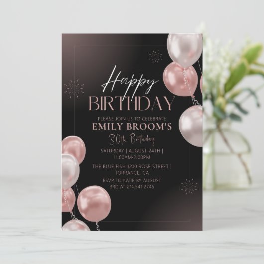 Viering Classy Minimaal 30e Verjaardagsfeest Kaart (Staand voorkant)