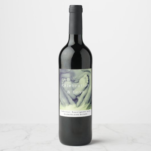 Viering en liefde aangepaste wijnlabels wijn etiket (Voorkant)