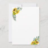 Viering! Eucalyptus Zonnebloem Feest Ontvangst Kaart (Achterkant)