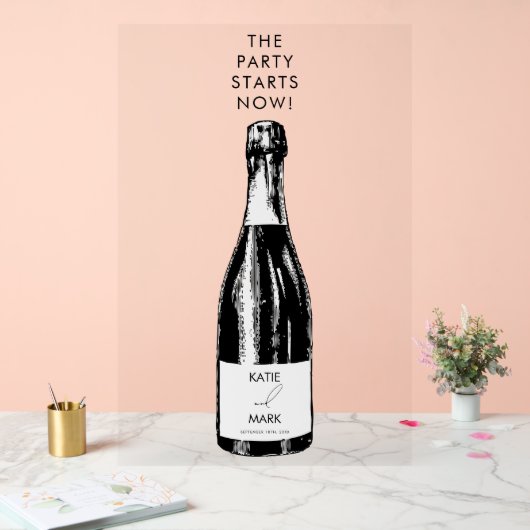 Viering feest begint nu bruiloft welkom acryl bord (Huwelijk)