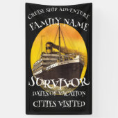 Viering Geslaagd Klas Pensioen 2024 Cruiseschip Spandoek (Verticaal)