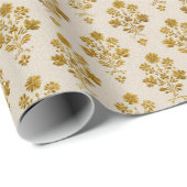 Viering | Gouden Bloemenblok Cadeaupapier (Rol Hoek)