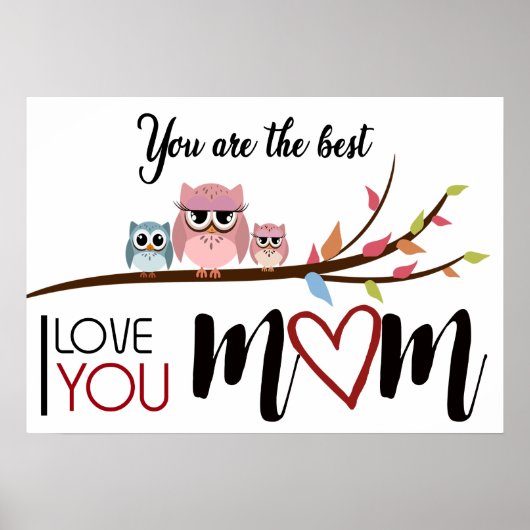 Viering "Happy Moederdag" met hart Poster (Voorkant)