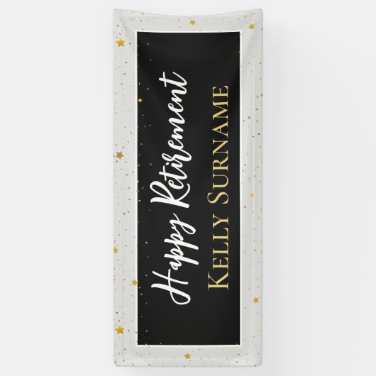 Viering! Happy-pensioneringsbanner Spandoek (Verticaal)