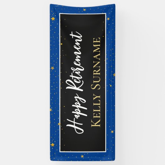 Viering! Happy-pensioneringsbanner Spandoek (Verticaal)