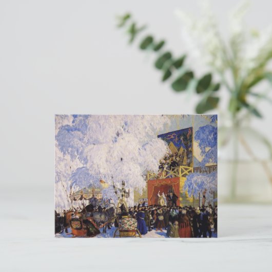 Viering in de stad briefkaart (Staand voorkant)