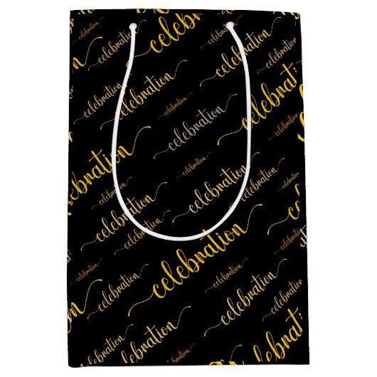 Viering in gouden tinten medium cadeauzakje (Voorkant)