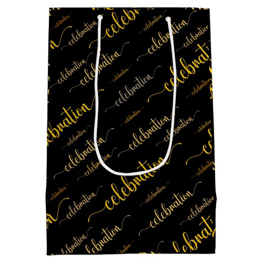 Viering in gouden tinten medium cadeauzakje (Achterkant)