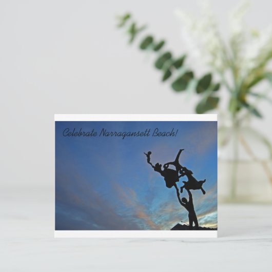 Viering in het strand van Narragansett Briefkaart (Staand voorkant)