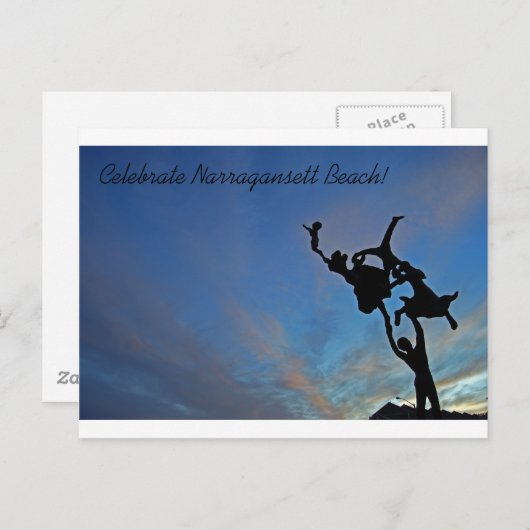Viering in het strand van Narragansett Briefkaart (Voorkant / Achterkant)