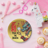 Viering Jaar van de Draak Chinees Nieuwjaar Papieren Bordje (Feest)