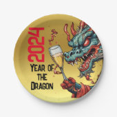 Viering Jaar van de Draak Chinees Nieuwjaar Papieren Bordje (Voorkant)