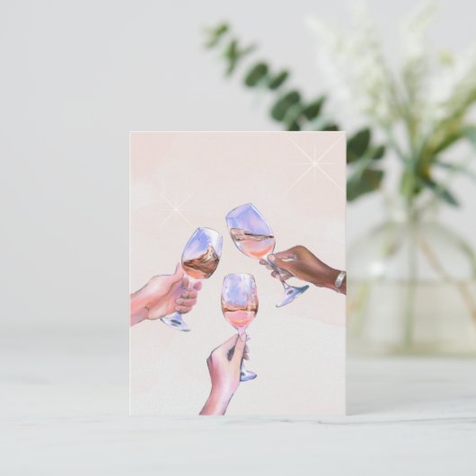 Viering juichen Champagne Glazen Toasten Briefkaart (Staand voorkant)