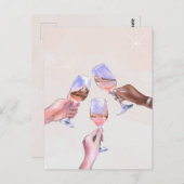 Viering juichen Champagne Glazen Toasten Briefkaart (Voorkant / Achterkant)