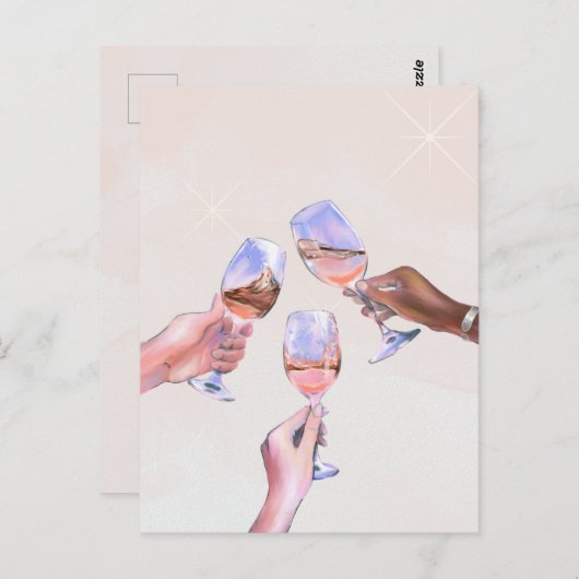 Viering juichen Champagne Glazen Toasten Briefkaart (Voorkant / Achterkant)