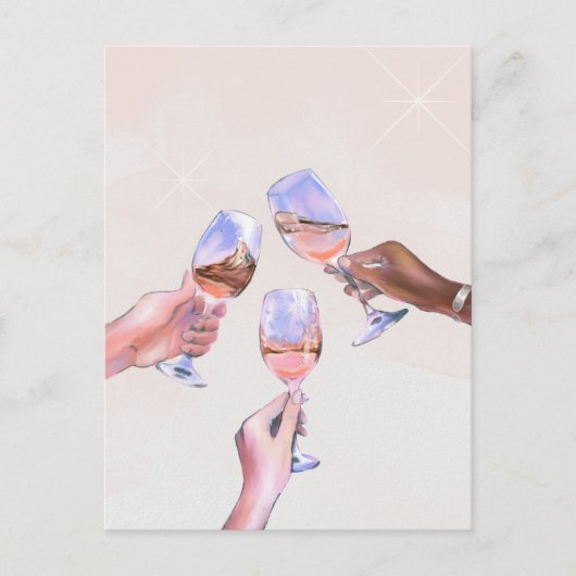 Viering juichen Champagne Glazen Toasten Briefkaart (Voorkant)