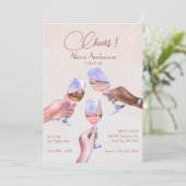 Viering juichende bril Toast Verjaardag Kaart (Staand voorkant)