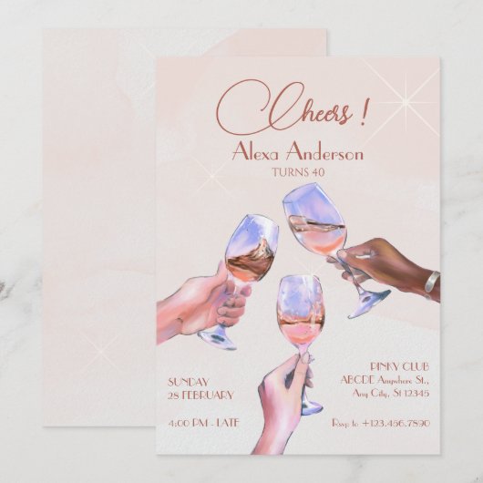 Viering juichende bril Toast Verjaardag Kaart (Voorkant / Achterkant)