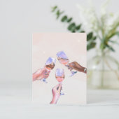 Viering juichende Champagne Glazen Toasten Briefkaart (Staand voorkant)