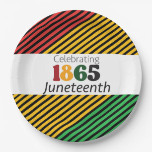 Viering Juneteenth Sinds 1865 Vlag Patroon Papieren Bordje
