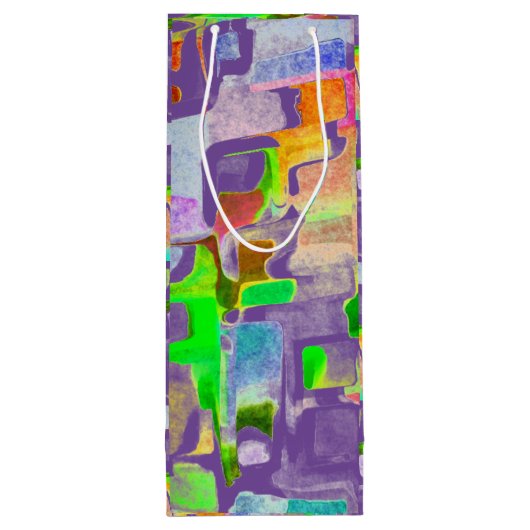 Viering - kleurrijk wijn cadeautas (Achterkant)