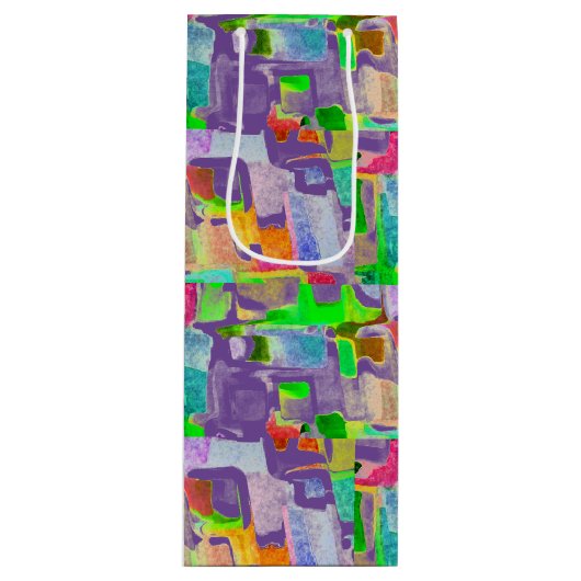 Viering - kleurrijk wijn cadeautas (Voorkant)