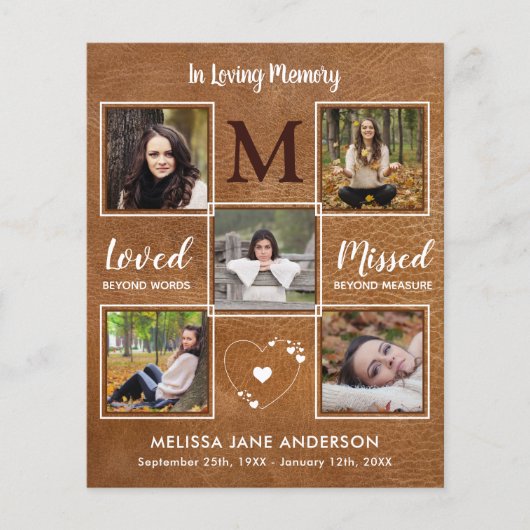 Viering Leven 5 Foto Memorial Dank u kaarten (Voorkant)