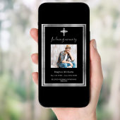 Viering leven begrafenis zwart fotoprogramma kaart