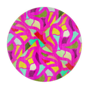 Viering met een roze mozaïekvormig ontwerp snijplank