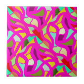 Viering met een roze mozaïekvormig ontwerp tegeltje (Voorkant)