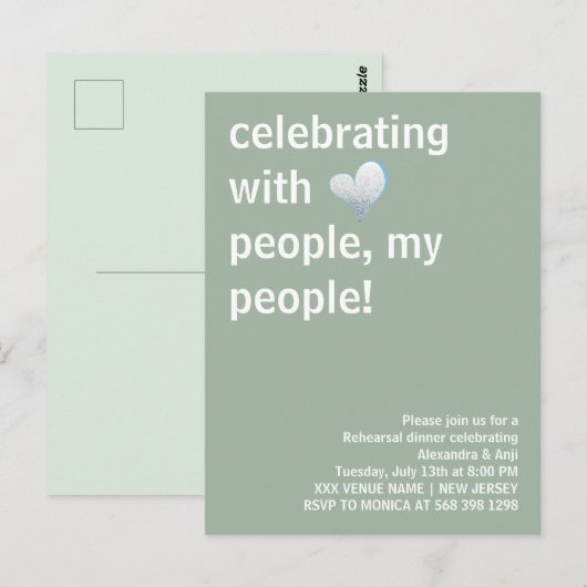 Viering met mensen Mijn mensen Proefdinerceremonie Briefkaart (Voorkant / Achterkant)