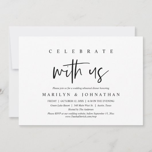 Viering met ons, huwelijksfeest kaart (Voorkant)