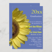 Viering met zonnebloemen, afstuderen. kaart (Voorkant / Achterkant)