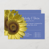 Viering met zonnebloemen. Zomer RSVP bruiloft (Voorkant / Achterkant)