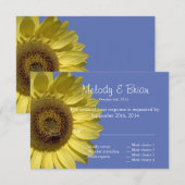 Viering met zonnebloemen. Zomer RSVP bruiloft Kaartje (Voorkant / Achterkant)