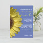 Viering met zonnebloemen. Zomerbruiloft Kaart (Staand voorkant)