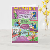 Viering moeder. Funny Moeder Kaart (Gele Bloem)