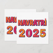 Viering "NAVRATRI 2025" Kleurrijke typografie Kaart (Voorkant / Achterkant)
