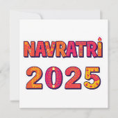 Viering "NAVRATRI 2025" Kleurrijke typografie Kaart (Voorkant)