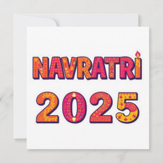 Viering "NAVRATRI 2025" Kleurrijke typografie Kaart