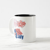 Viering op 4 juli tweekleurige koffiemok (Voorkant links)