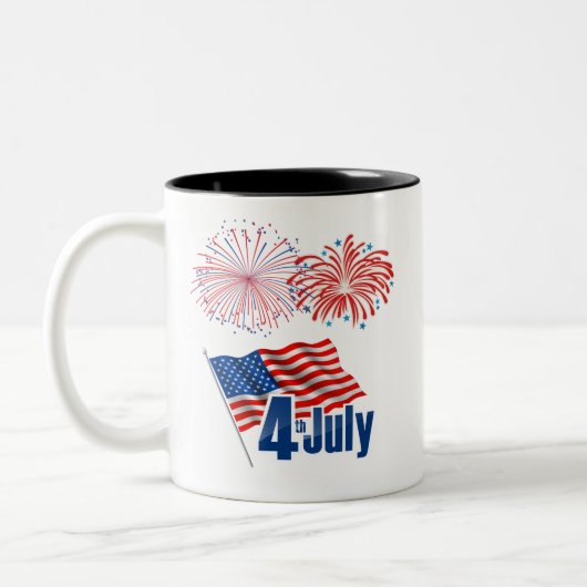 Viering op 4 juli tweekleurige koffiemok (Links)