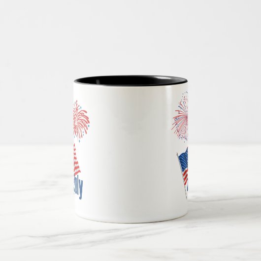 Viering op 4 juli tweekleurige koffiemok (Center)